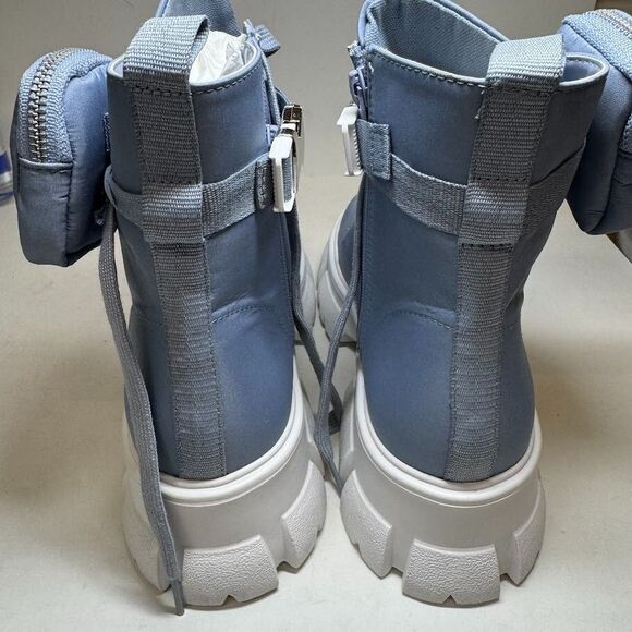 Steve Madden Women 11 M Light Blue Lace Up Combat Tanker Boots NEW GH8 - Picture 5 of 5